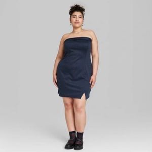 Wild Fable Strapless Ponte Knit Pin Stripe Tube Mini Bodycon Dress